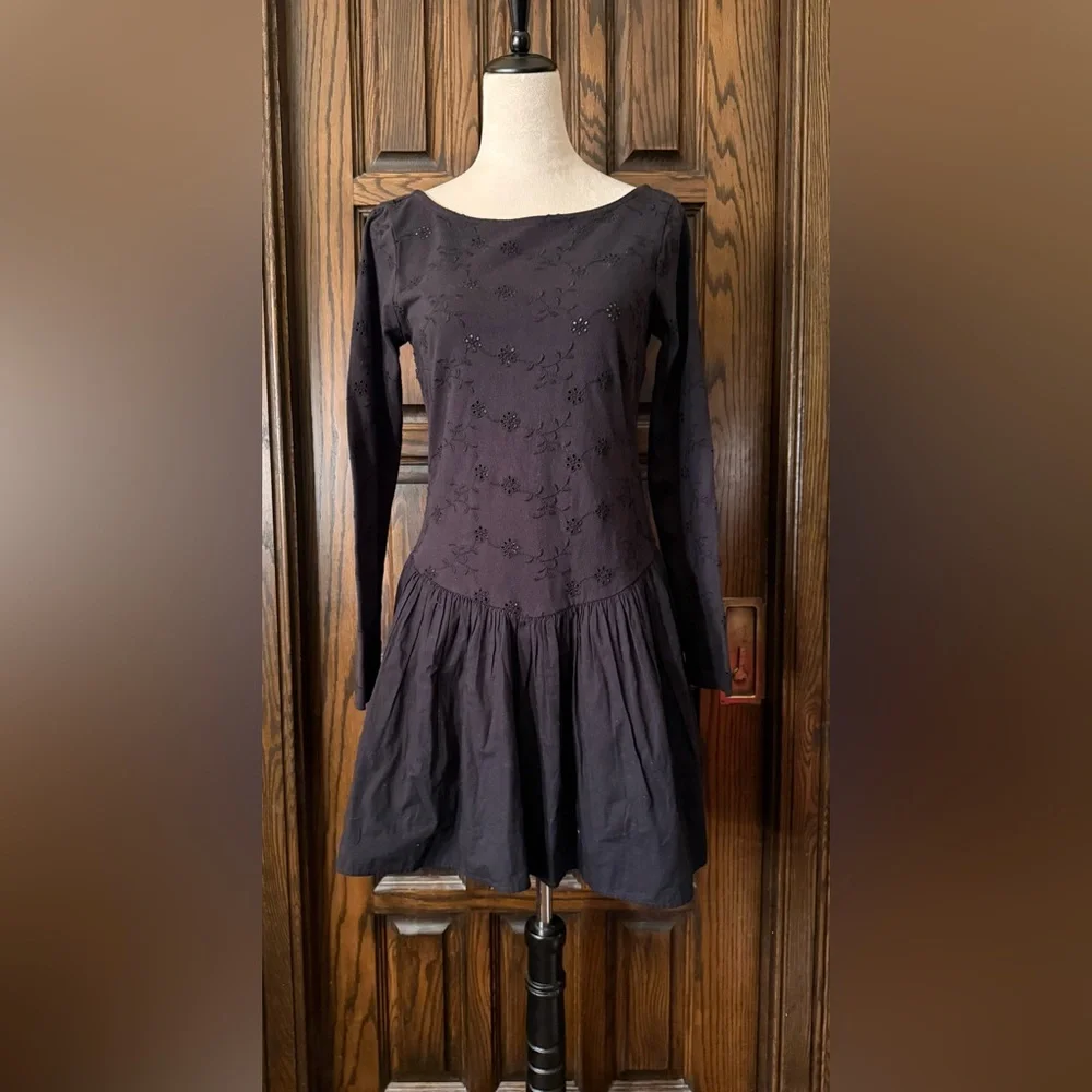 ❤️🤍💙 SALE❗️ Free People Black Eyelet Mini Dress